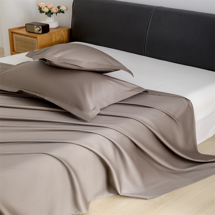 91家纺网 家纺一手货源 找家纺 宝时兰 2025新款全棉长绒棉纯棉100支纯色单人纯棉枕套量大优惠 雅棕灰