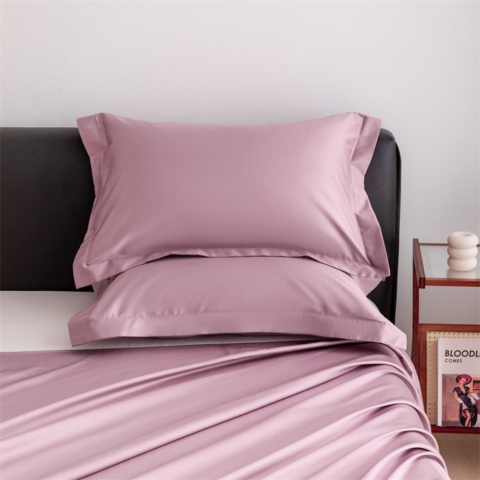 91家纺网 家纺一手货源 找家纺 宝时兰 2025新款全棉长绒棉纯棉100支纯色单人纯棉枕套量大优惠 樱洛粉