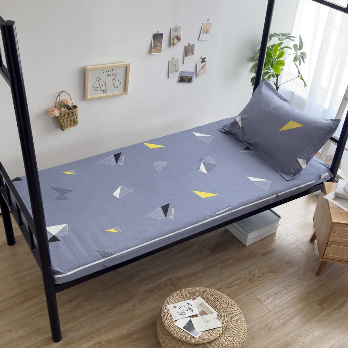 91家纺网 家纺一手货源 找家纺 （总）凌云家纺 2025新款全棉学生宿舍单人床垫海绵垫租房专用可拆卸