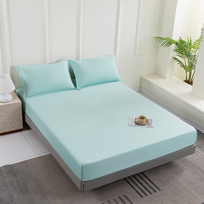 潮邦创意家居 2025新款亲肤活性印染水洗真丝床垫凉席单床笠 薄荷绿