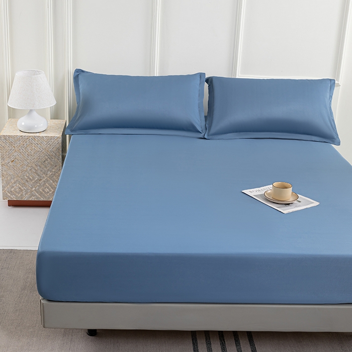 91家纺网 家纺一手货源 找家纺 潮邦创意家居 2025新款亲肤活性印染水洗真丝床垫凉席单床笠 宝藏蓝