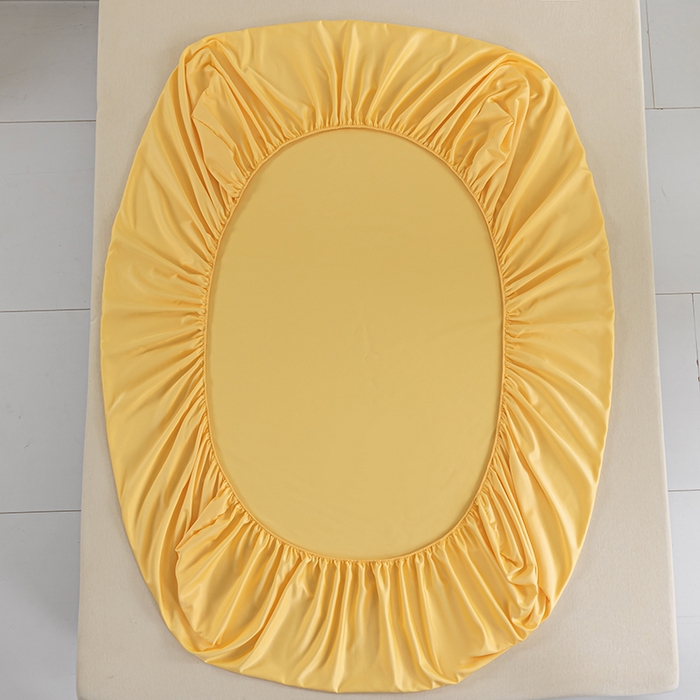 91家纺网 家纺一手货源 找家纺 潮邦创意家居 2025新款亲肤活性印染水洗真丝床垫凉席单床笠 柠檬黄