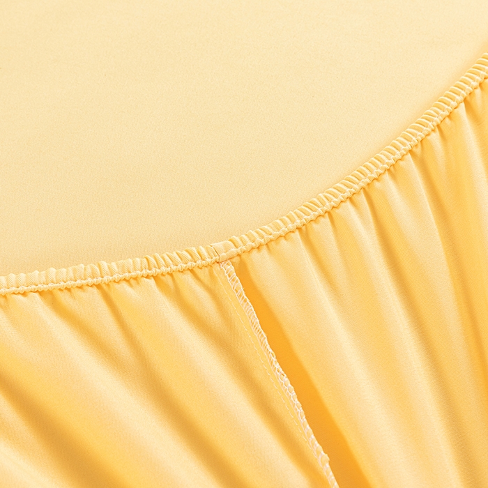 91家纺网 家纺一手货源 找家纺 潮邦创意家居 2025新款亲肤活性印染水洗真丝床垫凉席单床笠 柠檬黄