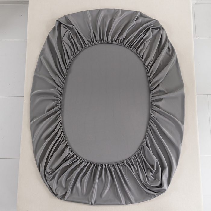 91家纺网 家纺一手货源 找家纺 潮邦创意家居 2025新款亲肤活性印染水洗真丝床垫凉席单床笠 太空灰