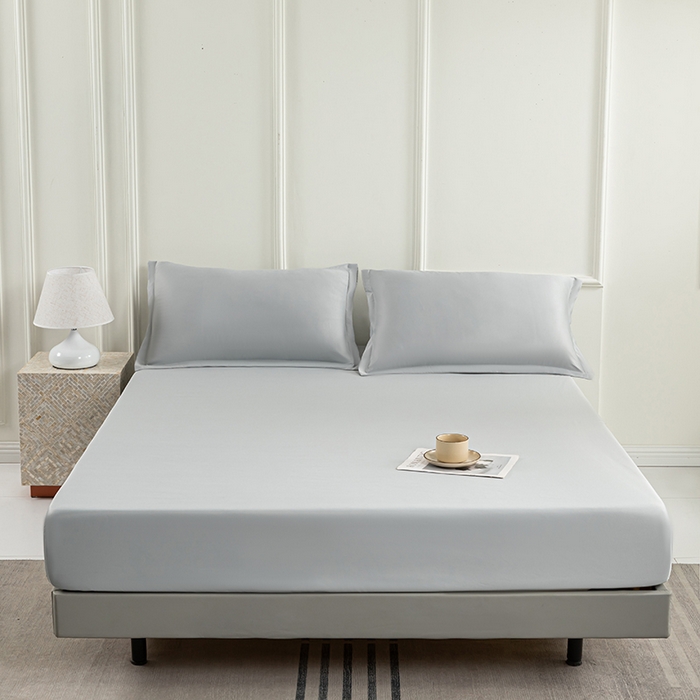 91家纺网 家纺一手货源 找家纺 潮邦创意家居 2025新款亲肤活性印染水洗真丝床垫凉席单床笠 岩石灰