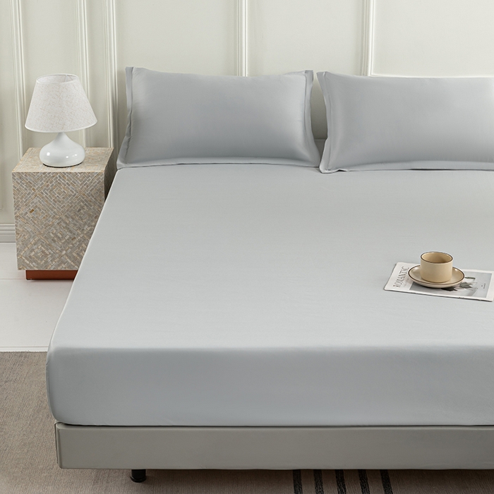 91家纺网 家纺一手货源 找家纺 潮邦创意家居 2025新款亲肤活性印染水洗真丝床垫凉席单床笠 岩石灰