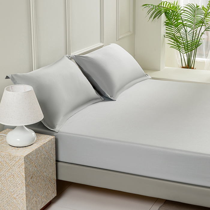 91家纺网 家纺一手货源 找家纺 潮邦创意家居 2025新款亲肤活性印染水洗真丝床垫凉席单床笠 岩石灰