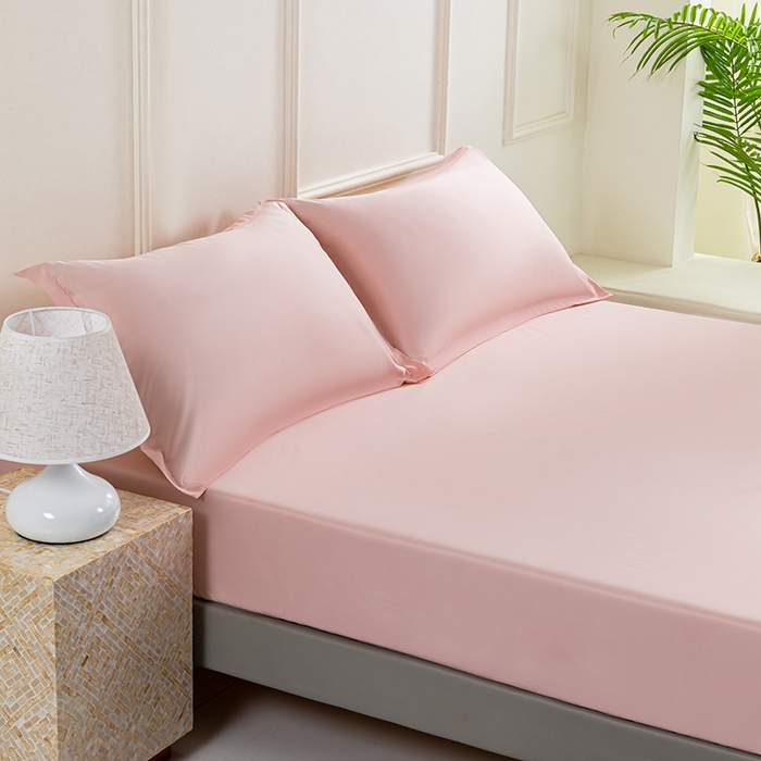 91家纺网 家纺一手货源 找家纺 潮邦创意家居 2025新款亲肤活性印染水洗真丝床垫凉席单床笠 樱花粉