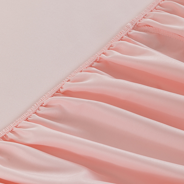 91家纺网 家纺一手货源 找家纺 潮邦创意家居 2025新款亲肤活性印染水洗真丝床垫凉席单床笠 樱花粉