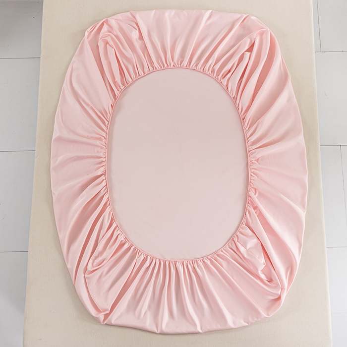 91家纺网 家纺一手货源 找家纺 潮邦创意家居 2025新款亲肤活性印染水洗真丝床垫凉席单床笠 樱花粉