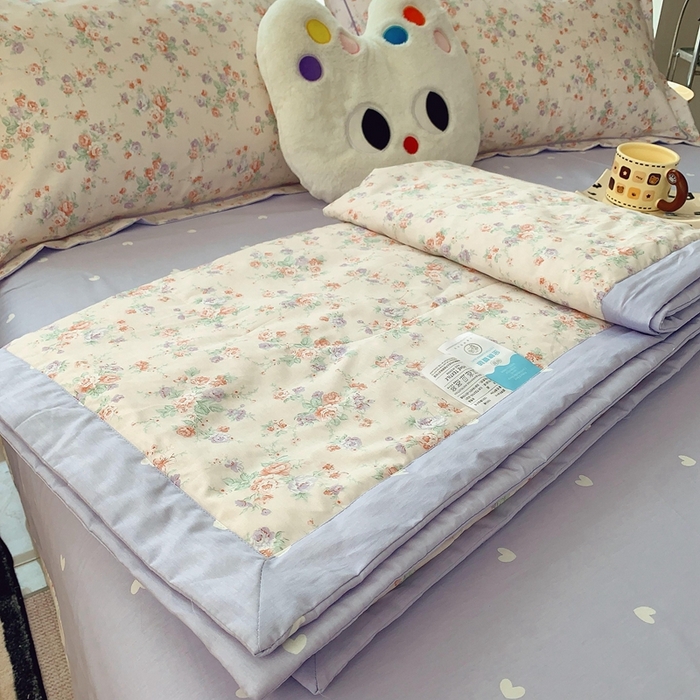 91家纺网 家纺一手货源 找家纺 莱豫家纺 2025春夏新款纯棉全棉夏被夏凉被四件套  语曼