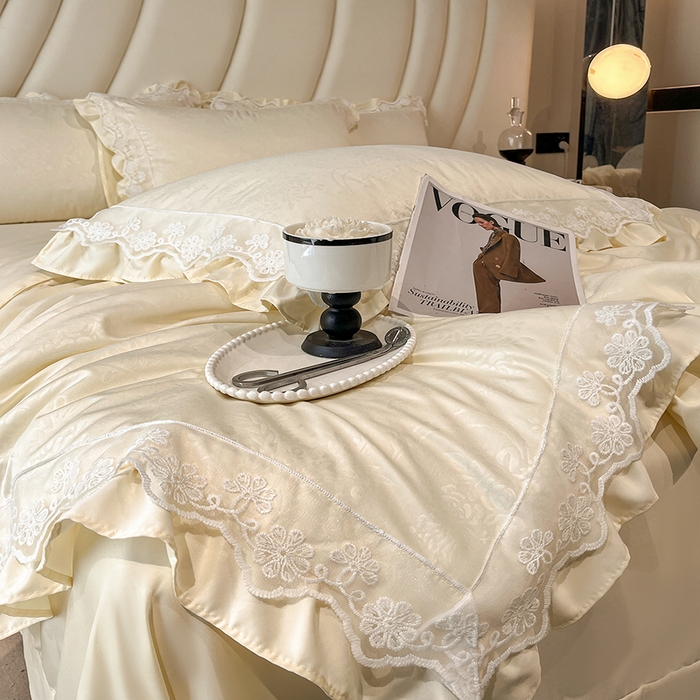 91家纺网 家纺一手货源 找家纺 （总）澳梵家居 2025新款雪莲天丝法式提花夏被四件套-浪漫香榭