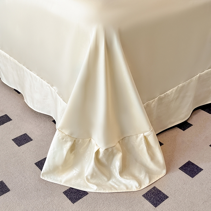 91家纺网 家纺一手货源 找家纺 澳梵家居 2025新款雪莲天丝法式提花夏被四件套-浪漫香榭 浪漫香榭-奶白