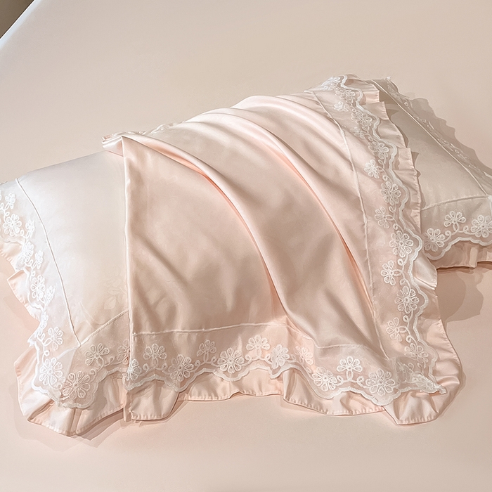 91家纺网 家纺一手货源 找家纺 澳梵家居 2025新款雪莲天丝法式提花夏被四件套-浪漫香榭 浪漫香榭-香槟粉