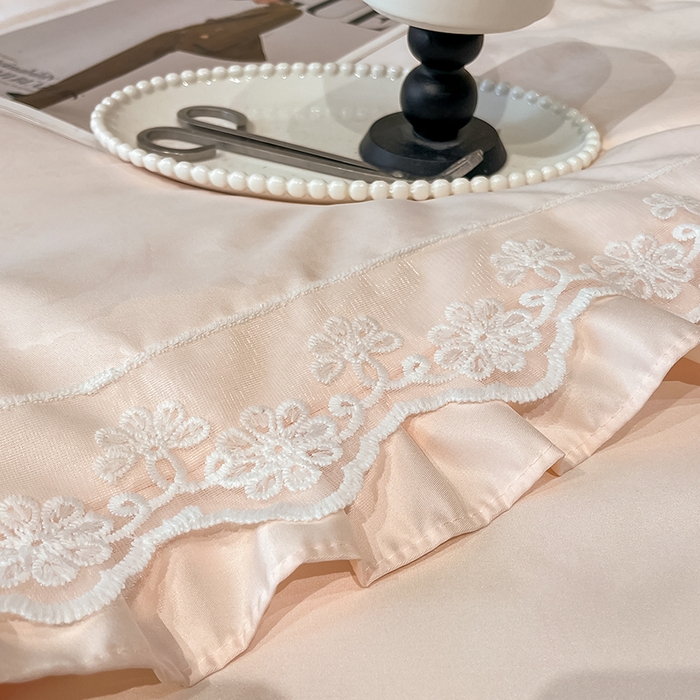 91家纺网 家纺一手货源 找家纺 澳梵家居 2025新款雪莲天丝法式提花夏被四件套-浪漫香榭 浪漫香榭-香槟粉