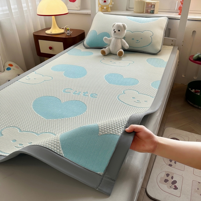 91家纺网 家纺一手货源 找家纺 （总）爱思凯家纺 2025新款【学生】豆豆席-灵萌系列-床席款