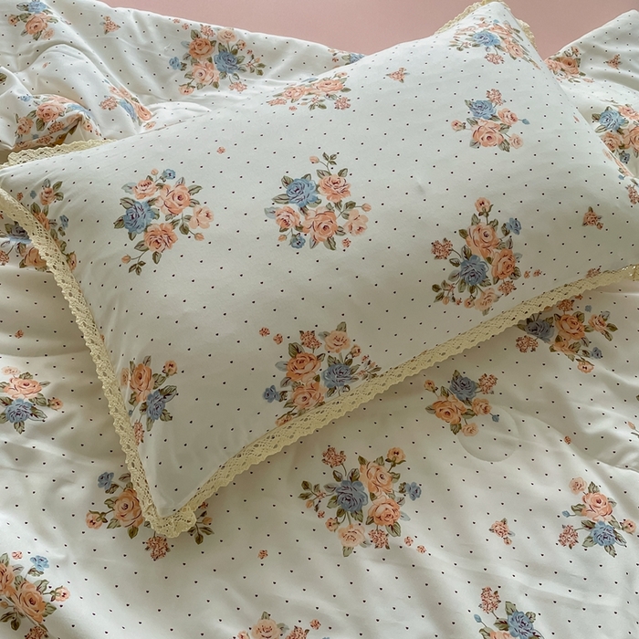 91家纺网 家纺一手货源 找家纺 仟网汇 2025新款针织双层纱镂空花边夏被夏凉被空调被四件套 繁花似锦