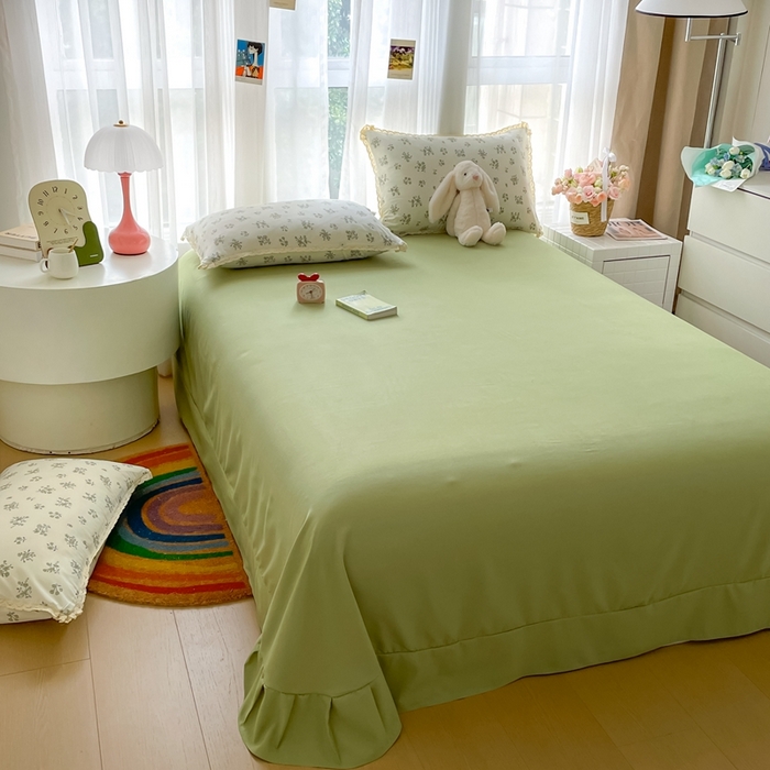 91家纺网 家纺一手货源 找家纺 仟网汇 2025新款针织双层纱镂空花边夏被夏凉被空调被四件套 浮生若梦