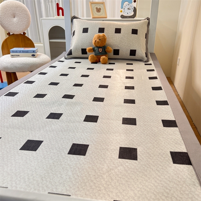 91家纺网 家纺一手货源 找家纺 久云居 2025新款冰藤席宿舍凉席席子 甘棋盘格