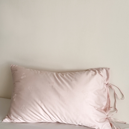 鹿班家居 2025年新品100S长绒棉提花单品枕套系列（第一组）【标准会员-2元】 单品枕套-奶油樱桃粉色