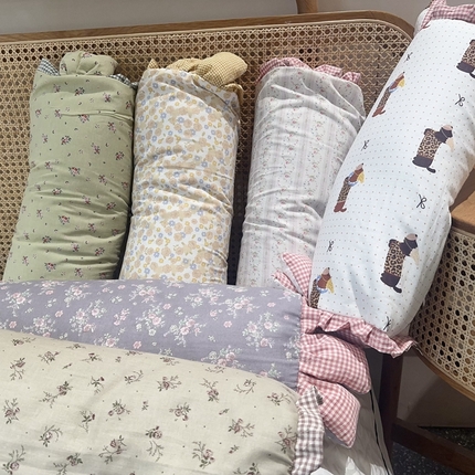 （总）伟邦枕芯 2025新款全棉双层纱小碎花兔兔荞麦枕