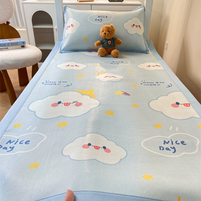 91家纺网 家纺一手货源 找家纺 久云居 2025新款冰藤席宿舍凉席席子 萌朵