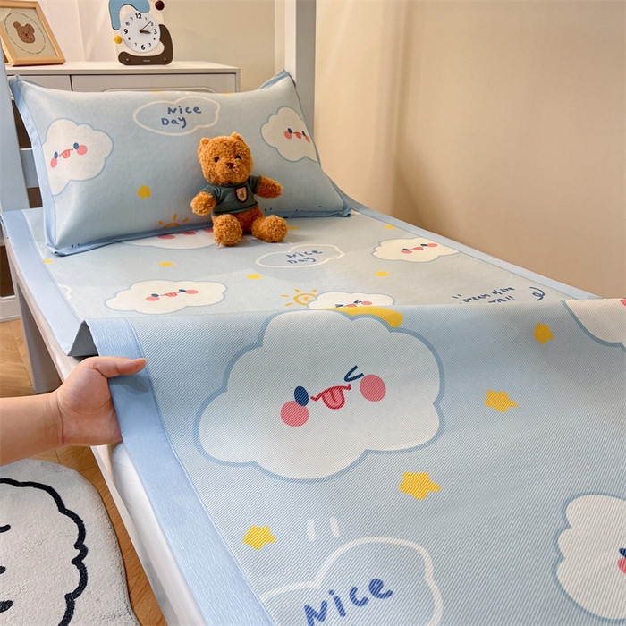 91家纺网 家纺一手货源 找家纺 久云居 2025新款冰藤席宿舍凉席席子 萌朵