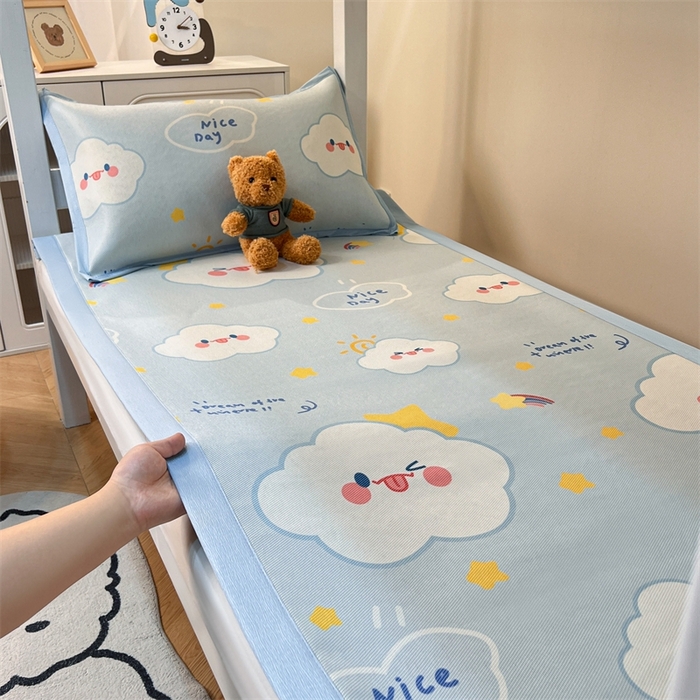 91家纺网 家纺一手货源 找家纺 久云居 2025新款冰藤席宿舍凉席席子 萌朵