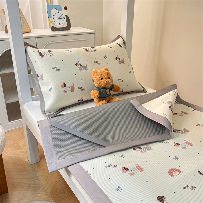 91家纺网 家纺一手货源 找家纺 久云居 2025新款冰藤席宿舍凉席席子 快乐小狗