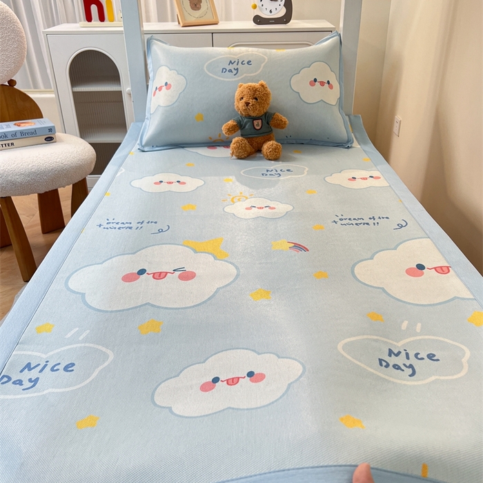 91家纺网 家纺一手货源 找家纺 久云居 2025新款冰藤席宿舍凉席席子 萌朵