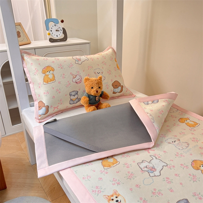 91家纺网 家纺一手货源 找家纺 久云居 2025新款冰藤席宿舍凉席席子 动物乐园