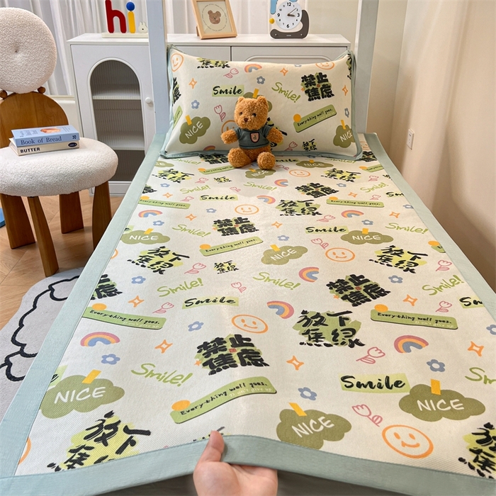 91家纺网 家纺一手货源 找家纺 久云居 2025新款冰藤席宿舍凉席席子 放下焦绿