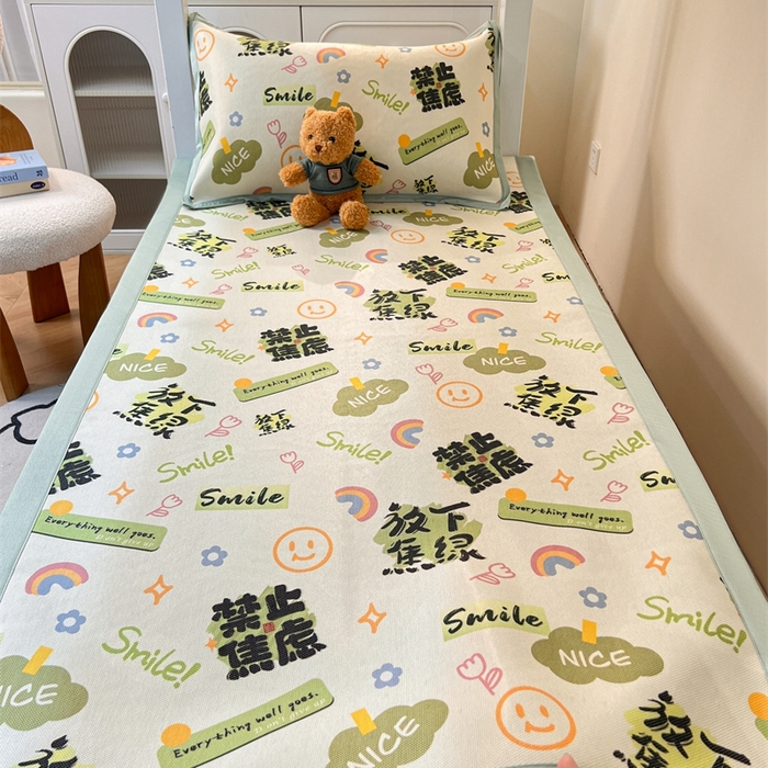 91家纺网 家纺一手货源 找家纺 久云居 2025新款冰藤席宿舍凉席席子 放下焦绿