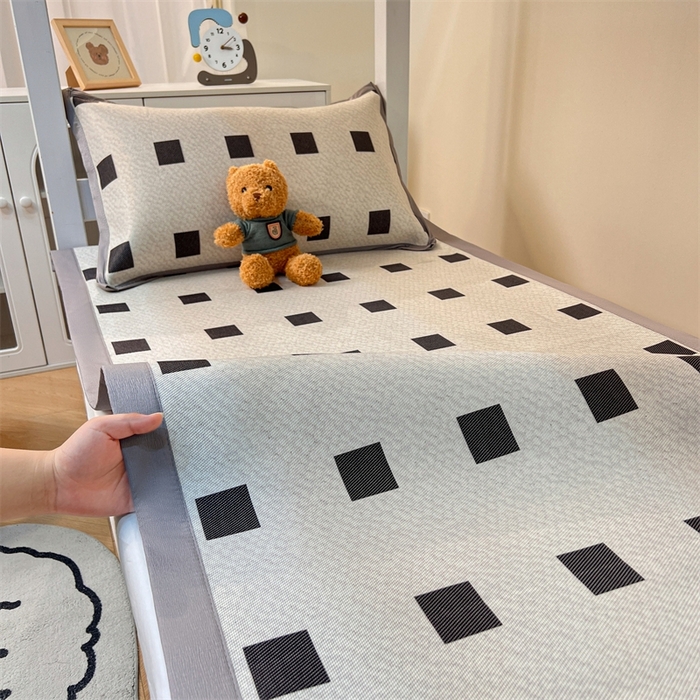 91家纺网 家纺一手货源 找家纺 久云居 2025新款冰藤席宿舍凉席席子 甘棋盘格