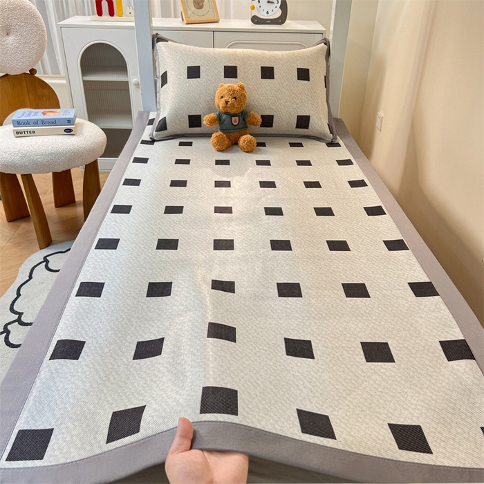 91家纺网 家纺一手货源 找家纺 久云居 2025新款冰藤席宿舍凉席席子 甘棋盘格