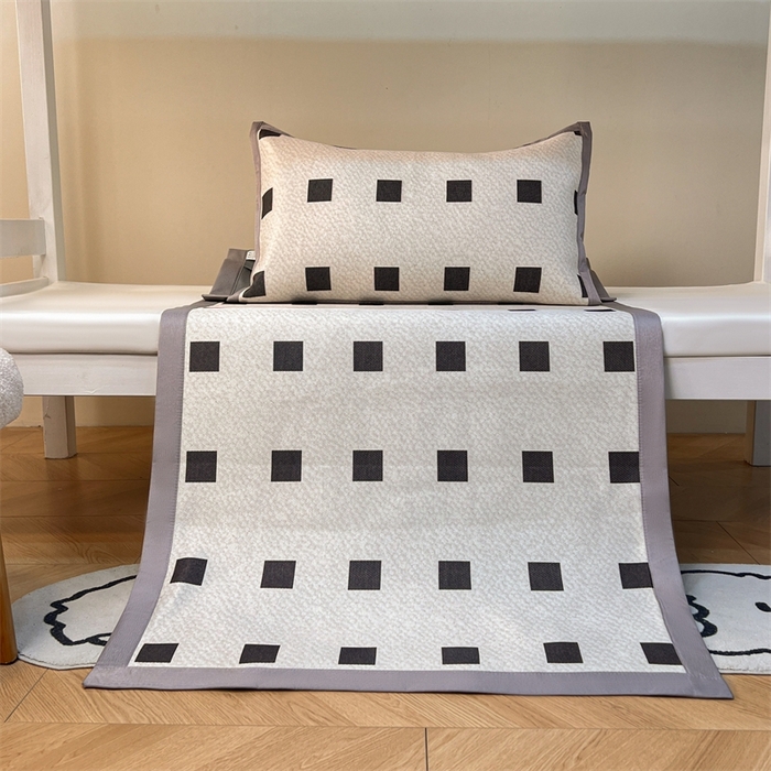 91家纺网 家纺一手货源 找家纺 久云居 2025新款冰藤席宿舍凉席席子 甘棋盘格