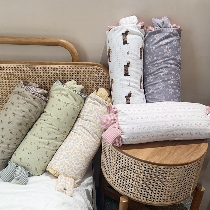 91家纺网 家纺一手货源 找家纺 （总）伟邦枕芯 2025新款全棉双层纱小碎花兔兔荞麦枕