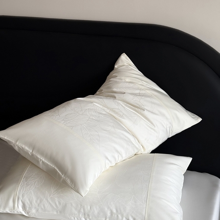 鹿班家居 2025年新品100S长绒棉提花单品枕套系列（第一组）【标准会员-2元】 单品枕套-夏日暮野白色