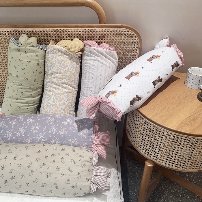 91家纺网 家纺一手货源 找家纺 （总）伟邦枕芯 2025新款全棉双层纱小碎花兔兔荞麦枕