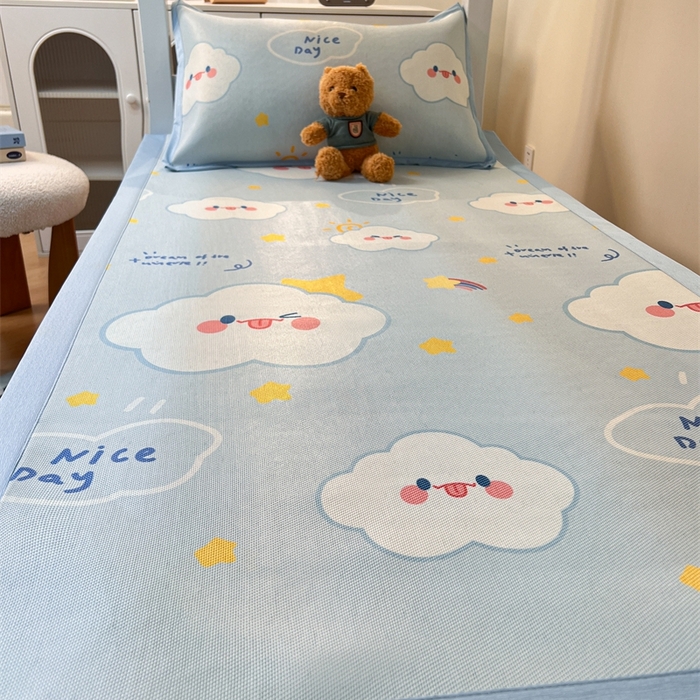 91家纺网 家纺一手货源 找家纺 久云居 2025新款冰藤席宿舍凉席席子 萌朵