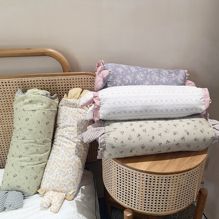 91家纺网 家纺一手货源 找家纺 （总）伟邦枕芯 2025新款全棉双层纱小碎花兔兔荞麦枕