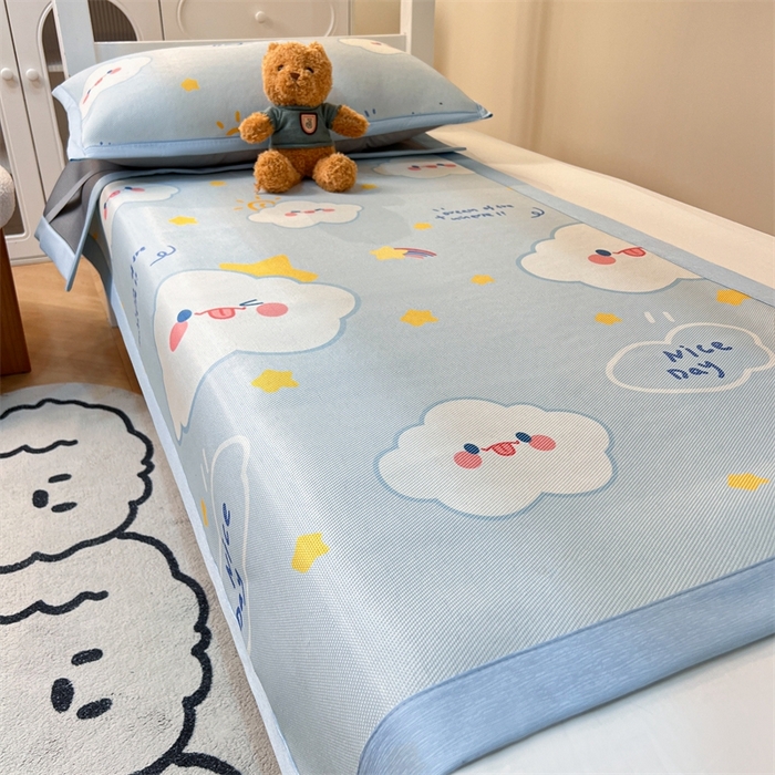 91家纺网 家纺一手货源 找家纺 久云居 2025新款冰藤席宿舍凉席席子 萌朵