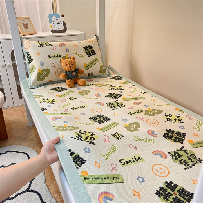 91家纺网 家纺一手货源 找家纺 久云居 2025新款冰藤席宿舍凉席席子 放下焦绿