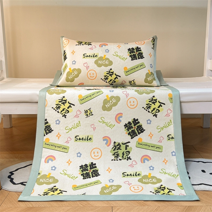 91家纺网 家纺一手货源 找家纺 久云居 2025新款冰藤席宿舍凉席席子 放下焦绿