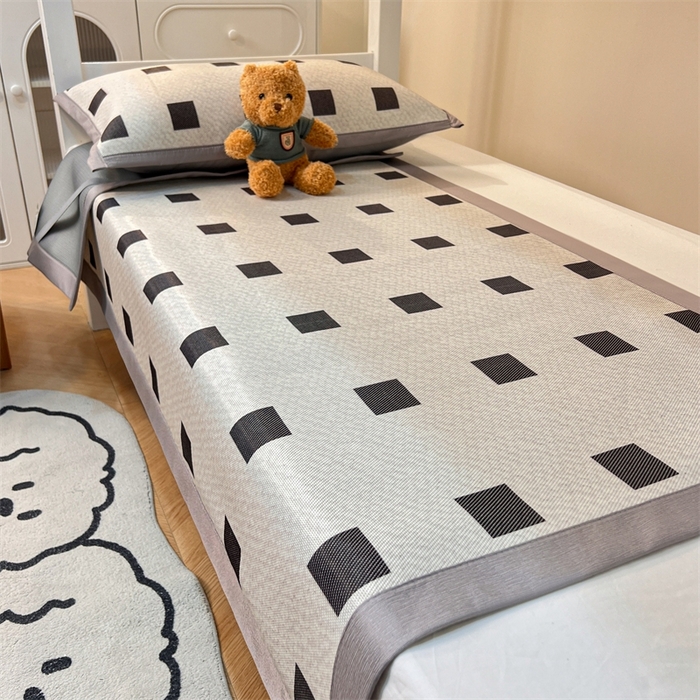 91家纺网 家纺一手货源 找家纺 久云居 2025新款冰藤席宿舍凉席席子 甘棋盘格