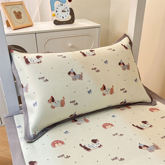 91家纺网 家纺一手货源 找家纺 久云居 2025新款冰藤席宿舍凉席席子 快乐小狗