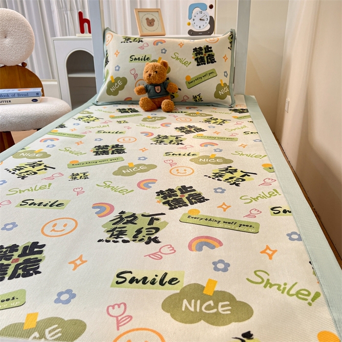 91家纺网 家纺一手货源 找家纺 久云居 2025新款冰藤席宿舍凉席席子 放下焦绿