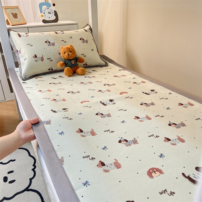 91家纺网 家纺一手货源 找家纺 久云居 2025新款冰藤席宿舍凉席席子 快乐小狗