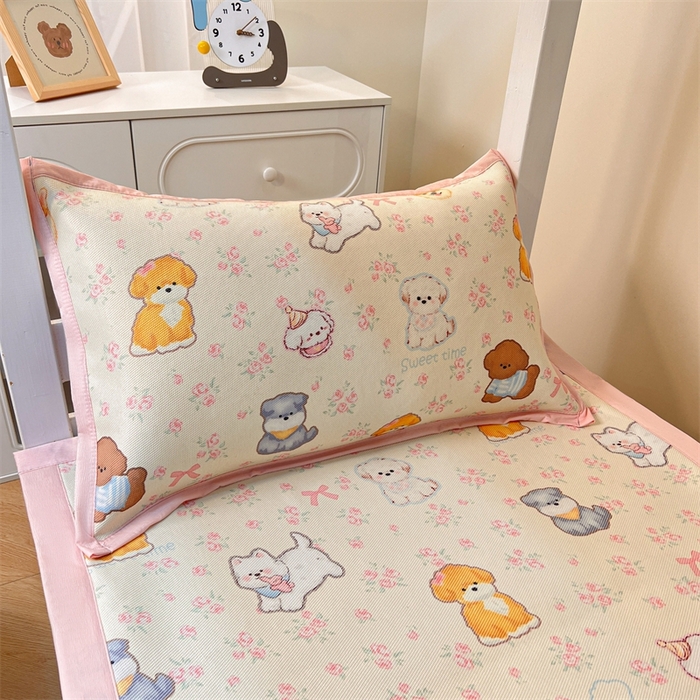 91家纺网 家纺一手货源 找家纺 久云居 2025新款冰藤席宿舍凉席席子 动物乐园