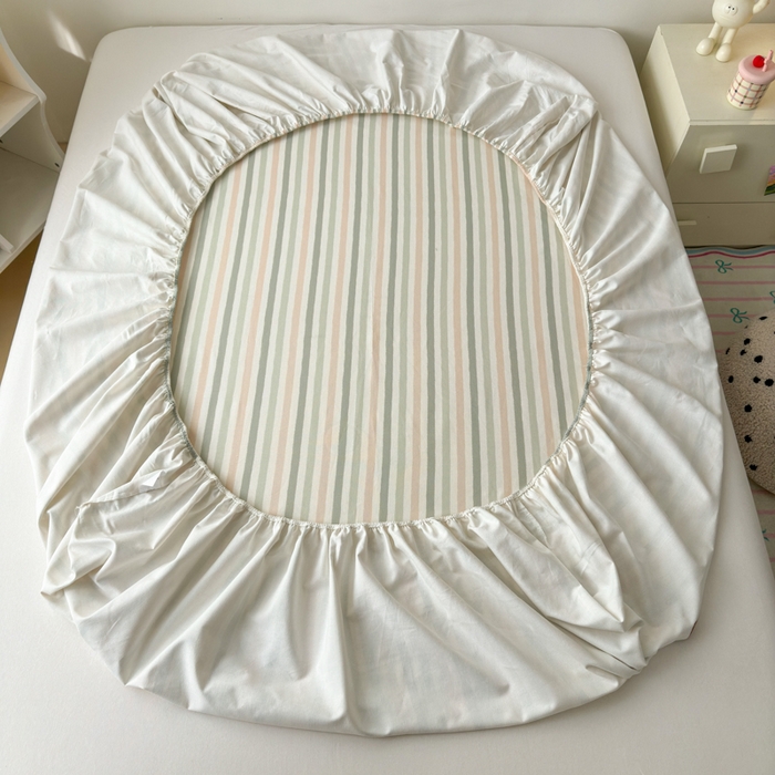 91家纺网 家纺一手货源 找家纺 如意朵 2025全棉老粗布刺绣床笠系列 小萌宝